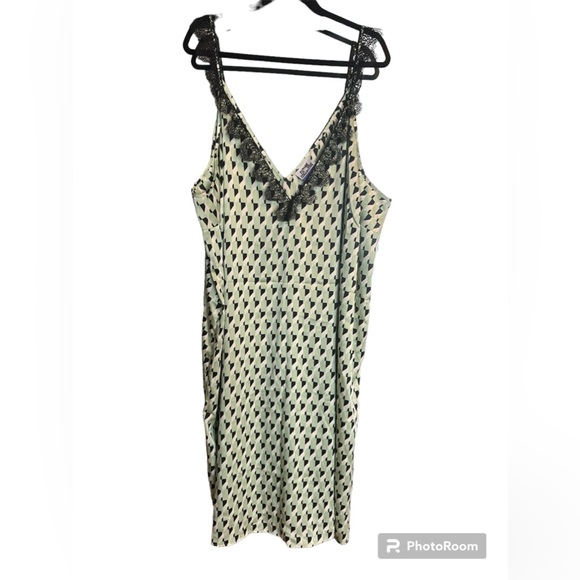 Future Collective Kahlana Barfield Brown Lace Trim Slip Dress - Picture 4 of 6